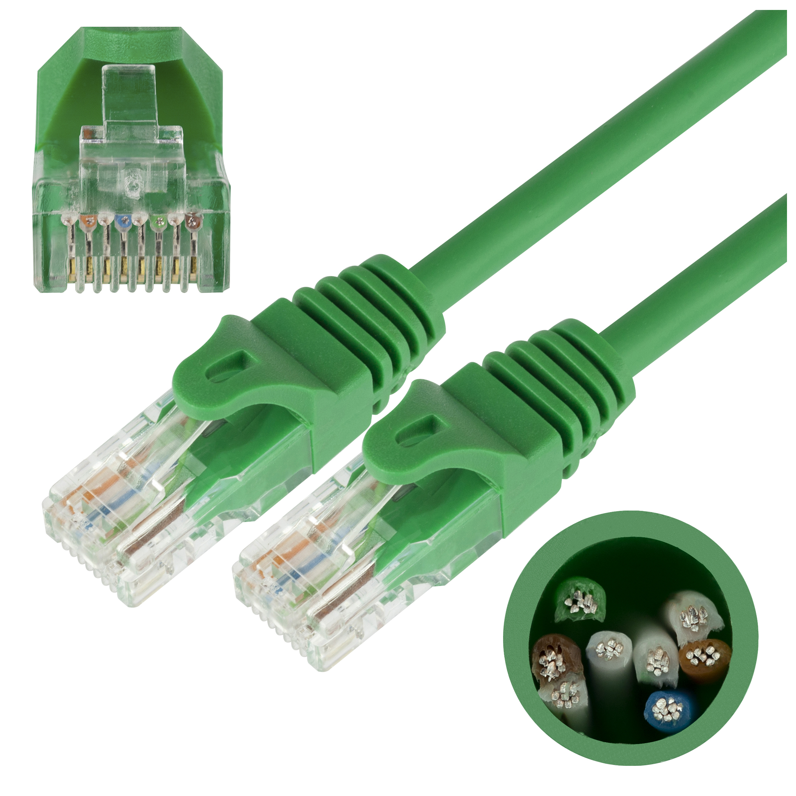 NEKU Kabel Patchcord UTP 5E sieciowy zielony 2m