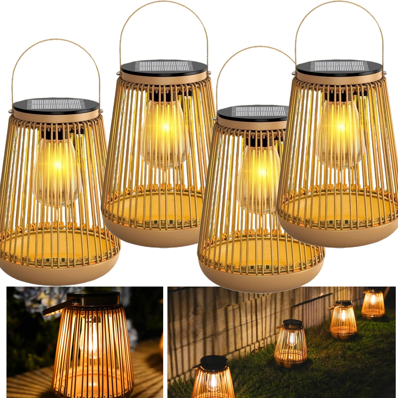 Lanterne Solari Da Esterno In Vetro Nero – Pacco Da 2 – Accensione Automatica – Impermeabili Per Patio E Giardino - 3