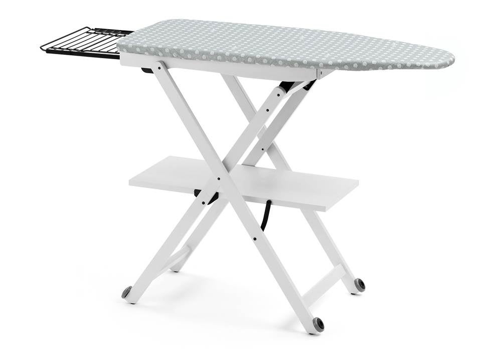 Asse Da Stiro KADAX 120 X 38 Cm, Asse Pieghevole Con Rivestimento In Cotone, Supporto Per Ferro Integrato Piedini Antiscivolo E Altezza Regolabile Grigio 82167658
