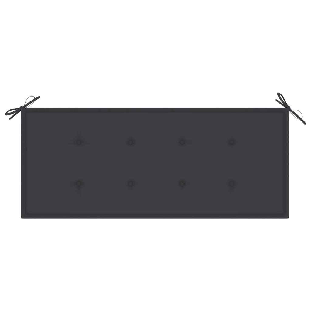 Banc de jardin empilable et coussin 128,5cm Bois de teck massif vidaXL - 5