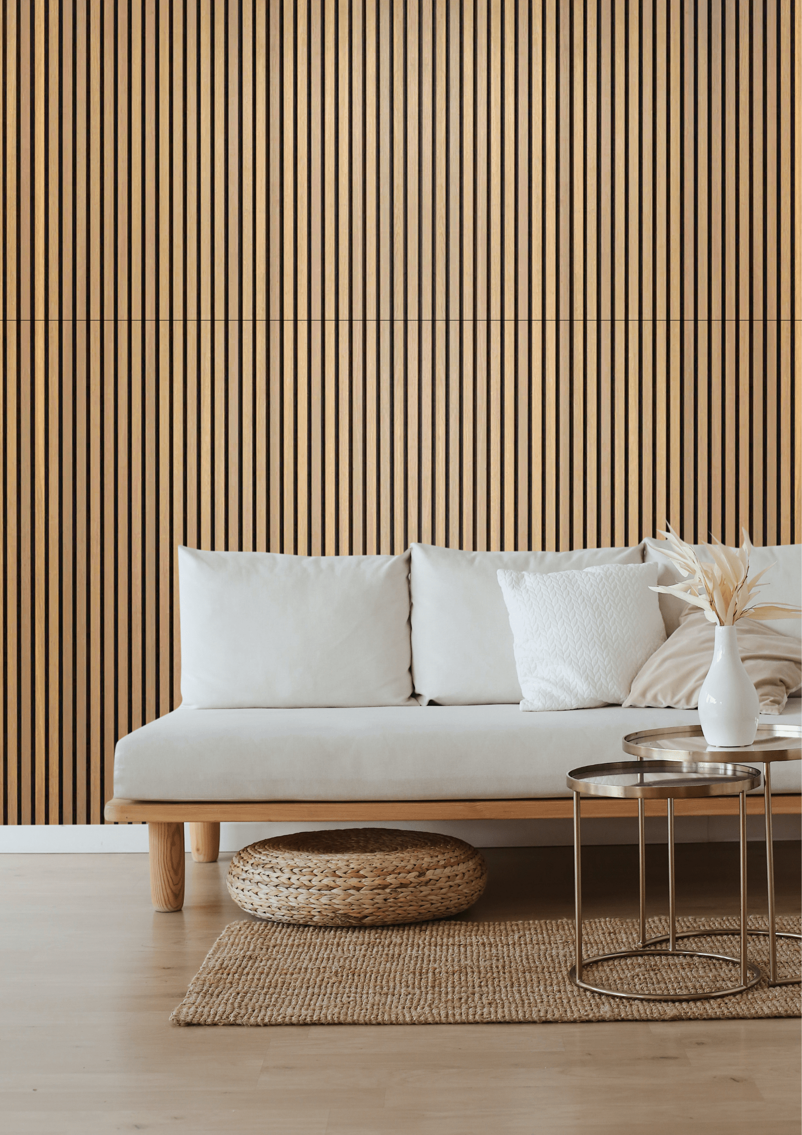 Lot de 2 panneaux acoustiques en bois - Revêtement mural insonorisant - Panneaux acoustiques autocollants - Chêne - Mur en