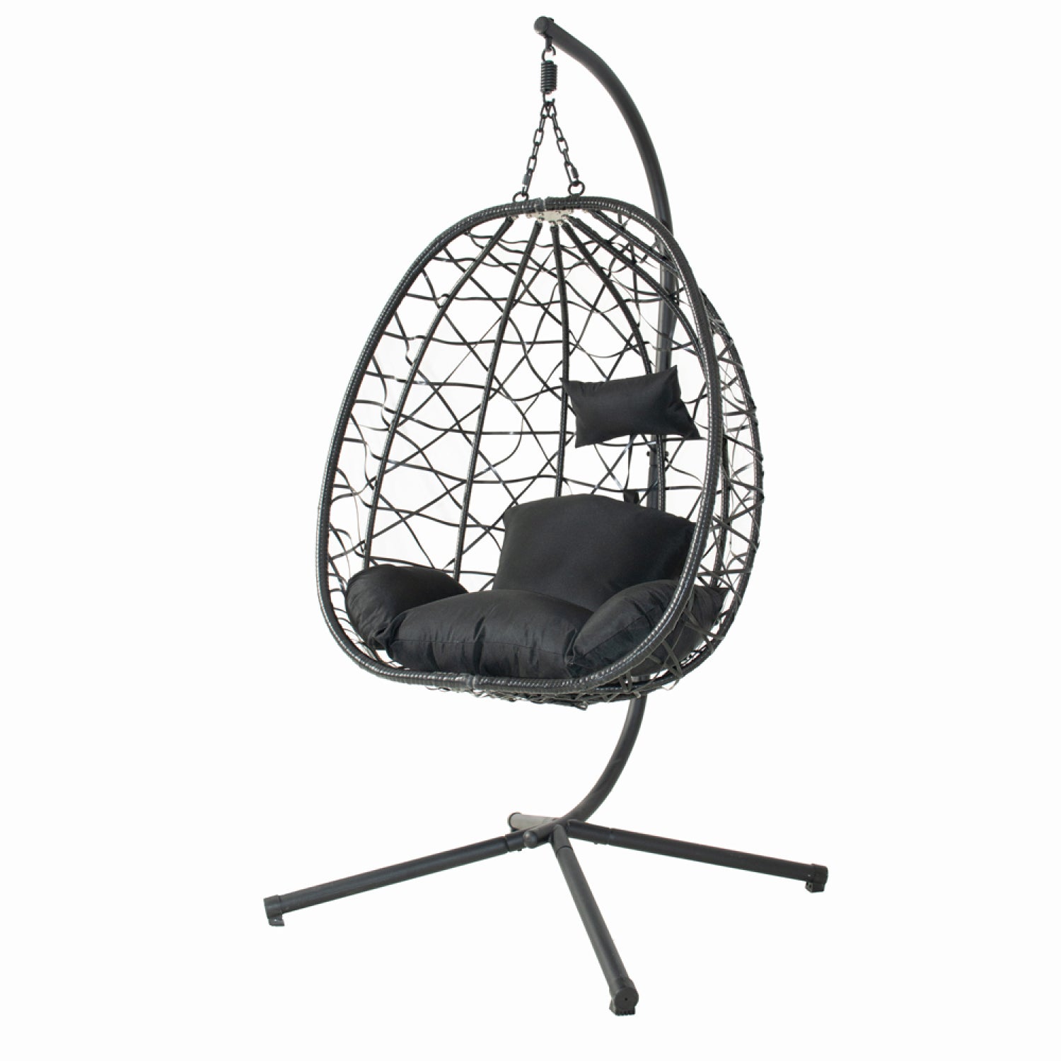 Fauteuil suspendu effet rotin noir CUZCO - 2