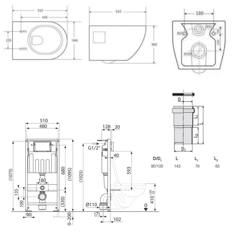 Pack WC Bâti-support Villeroy & Boch ViConnect + WC sans bride SAT + Abattant SoftClose + Plaque Blanche (ViConnectProject-2) - 5