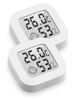SOBEAU Termometro Igrometro Digitale - Set Da 6 Pezzi Per Casa, Ufficio E Cameretta, Nero, Con Batteria