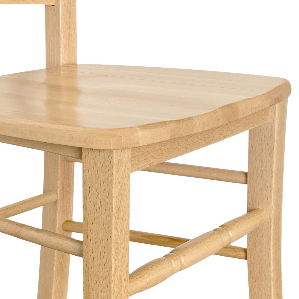 Chaise de salle à manger cuisine Loris en bois naturel avec assise en bois massif - 4