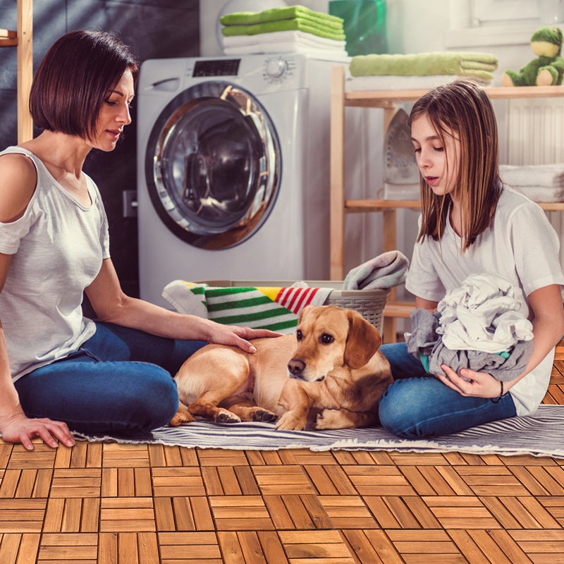 99x Dalles de terrasse jardin clipsables en bois composite 30 x 30 cm Type classique Revêtement de sol extérieur - 7