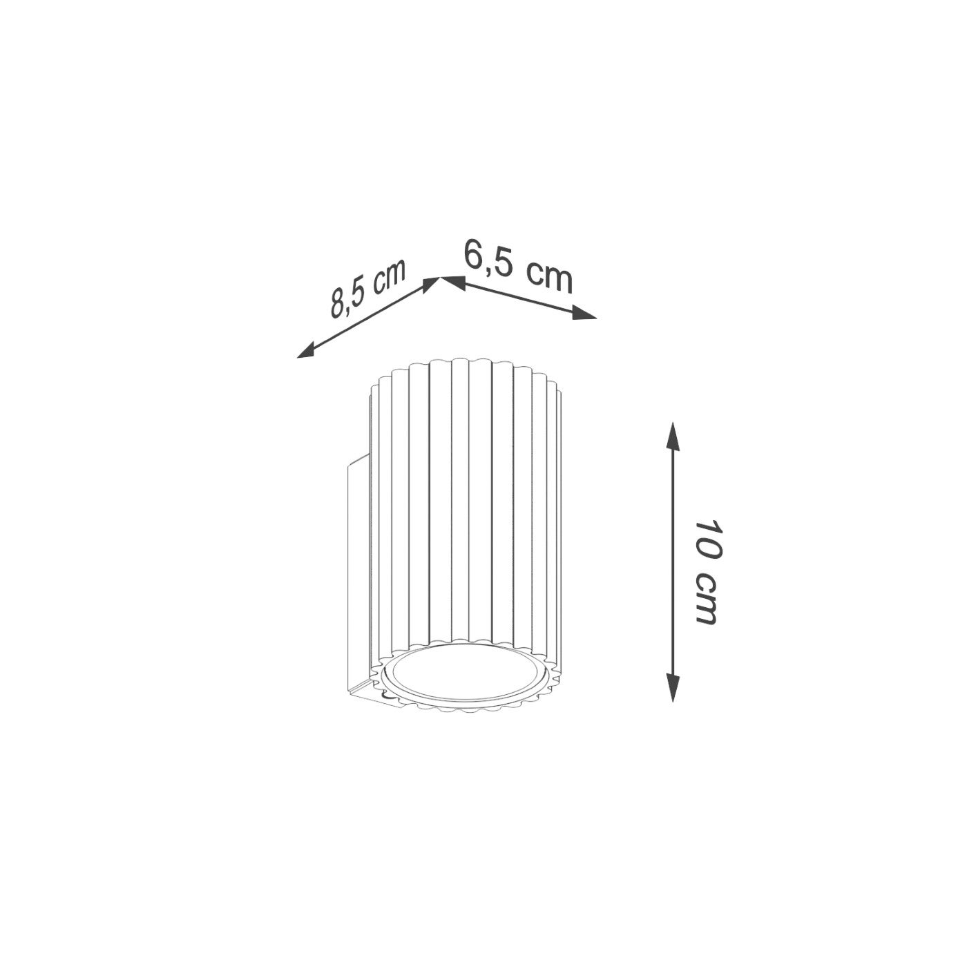 Kinkiet ścienny Karbon beżowy 1xGU10x10W góra-dół wym: 10 x 6,5 x 8,5 cm aluminium IP20 Sollux Lighting - 8