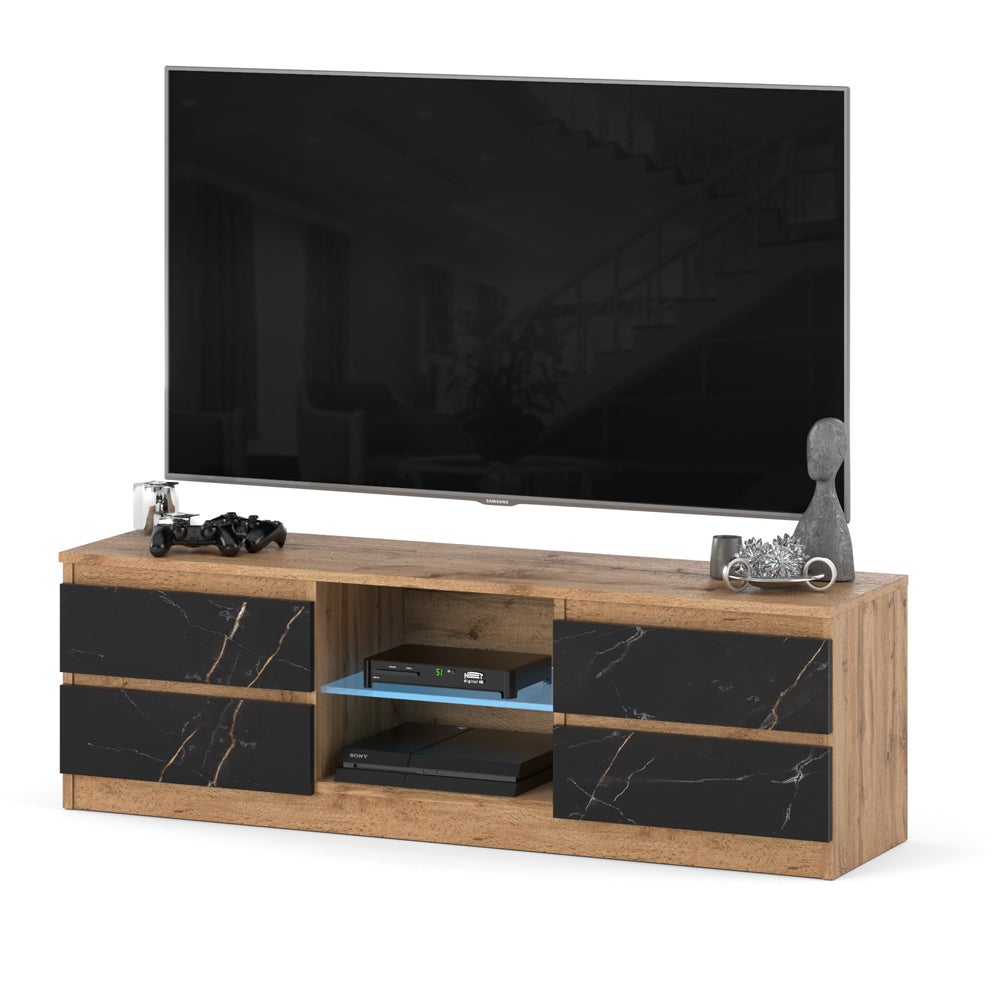 Szafka rtv 138cm 4 szuflady stolik stojący do salonu wotan san sebastian