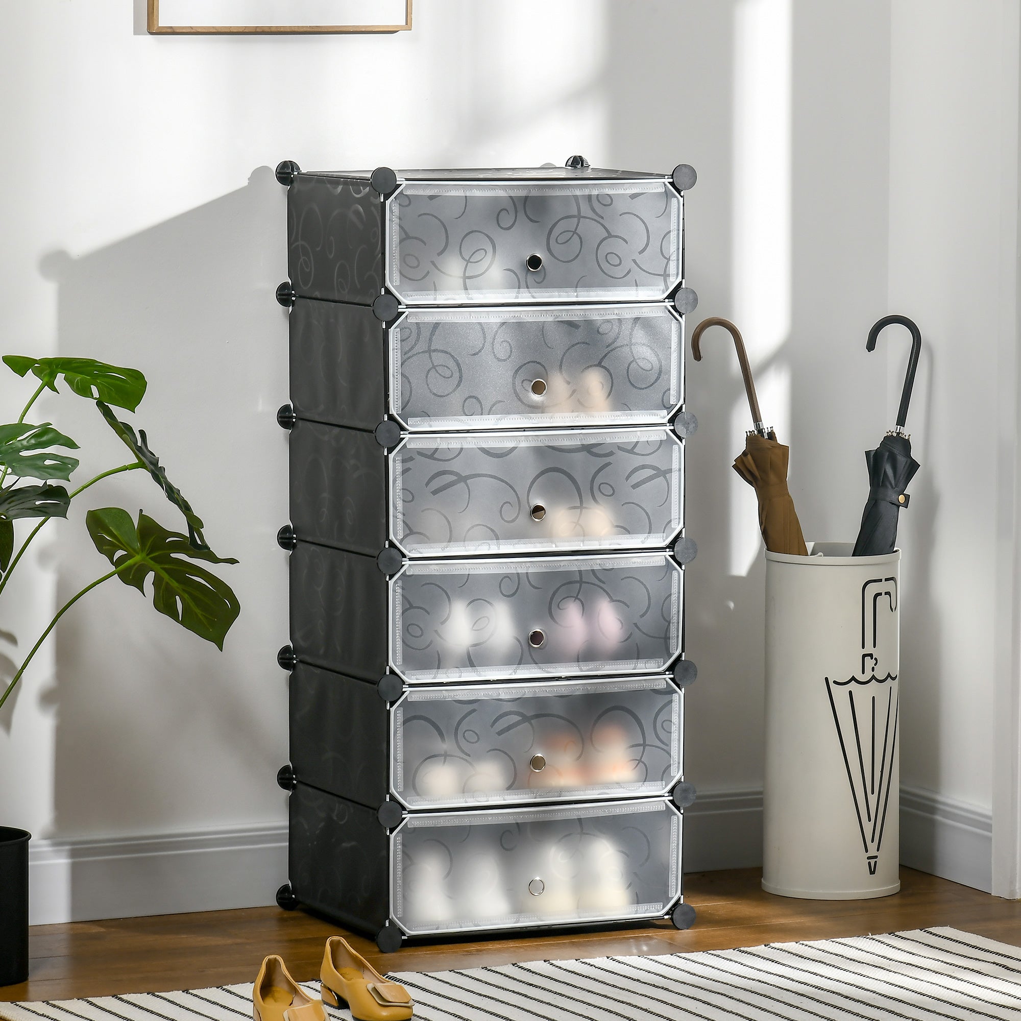 Meuble de rangement à chaussures modulable 6 cubes rectangulaires ...