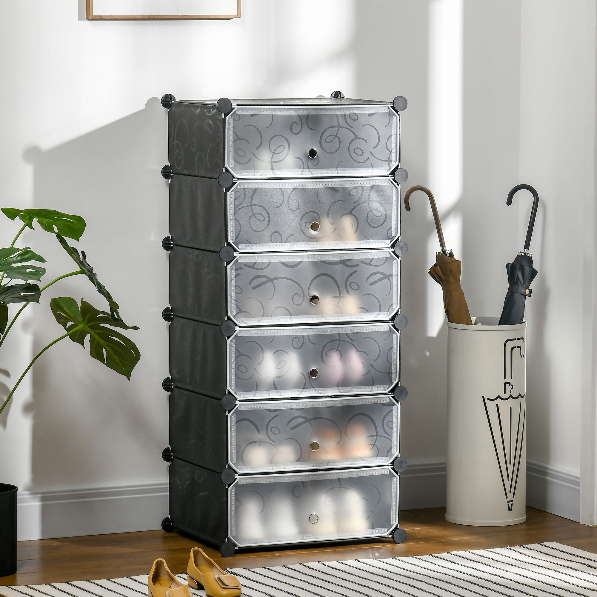 Boite Modulable Meuble de rangement à chaussures modulable 6 cubes rectangulaires ...