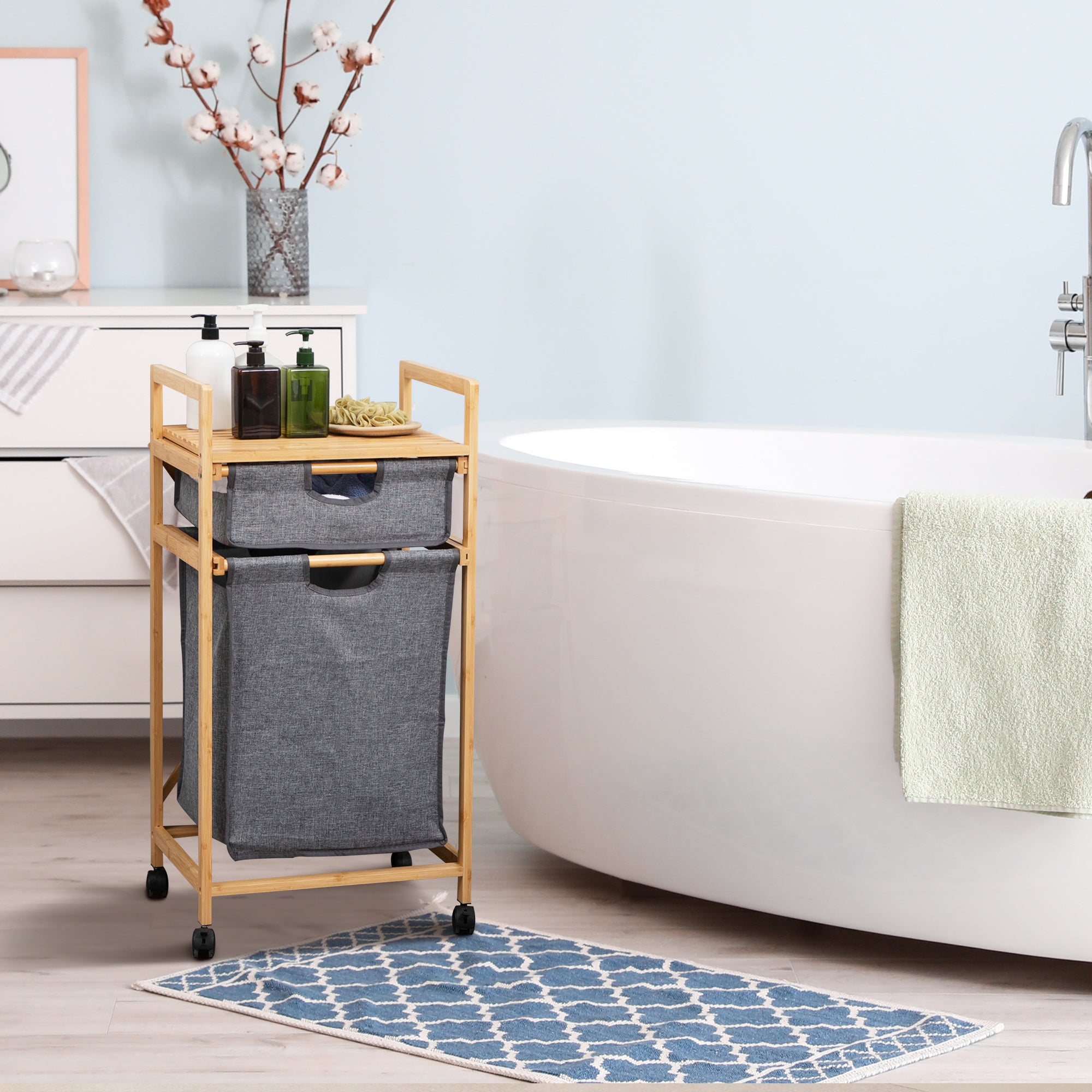 Cesto Portabiancheria In Bamb&ugrave; Con Coperchio - Design Naturale E Funzionale