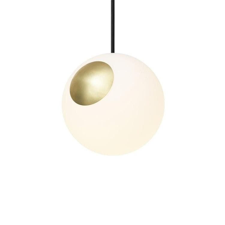 Suspension laiton et verre opaline, moricio La Redoute Interieurs blanc | La Redoute