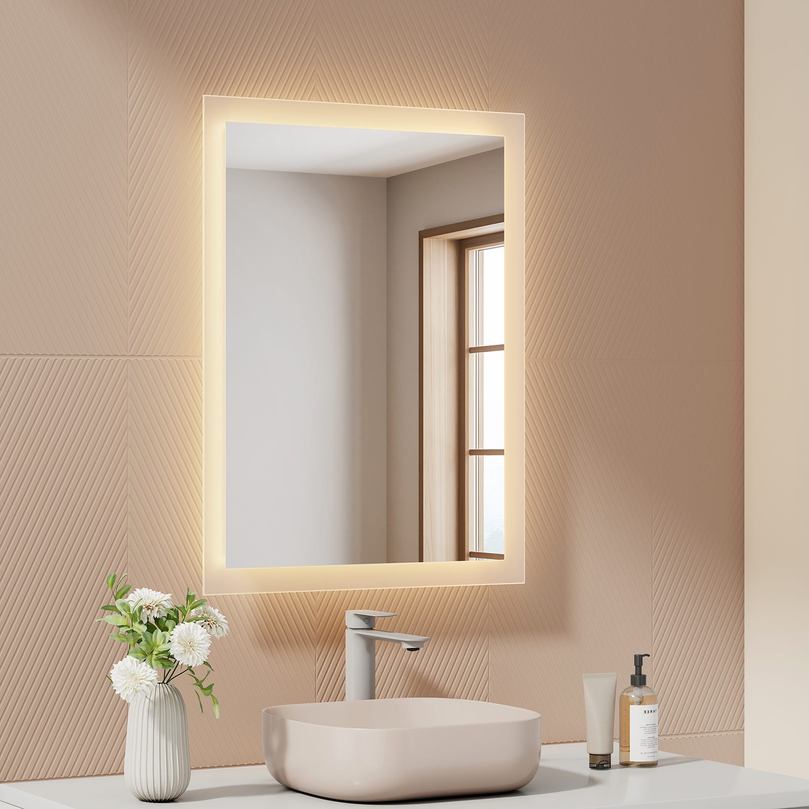 EMKE Miroir Lumineux Salle De Bain Rond Diamètre 70cm Cadre Acrylique, Miroir LED Avec Interrupteur Tactile Anti Buee Lumiere Neutre 89026475 EMKE Miroir Lumineux Salle De Bain Rond Diamètre 70cm Cadre Acrylique, Miroir LED Avec Interrupteur Tactile Anti Buee Lumiere Neutre 89026475