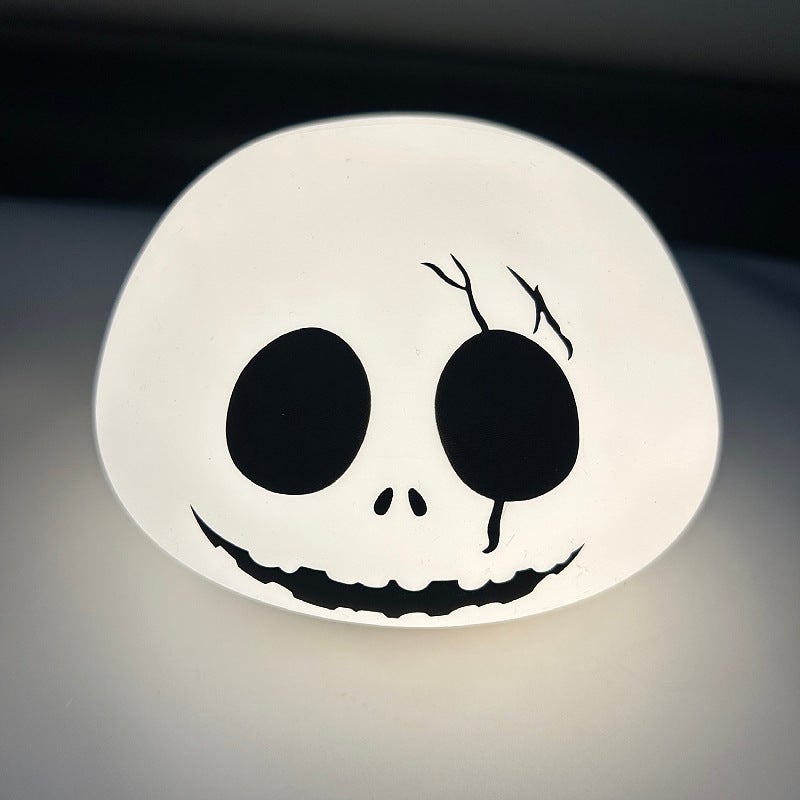 1 szt. Silikonowa lampka w kształcie czaszki na Halloween, zabawka dekoracyjna, kreatywna latarnia tworząca nastrój