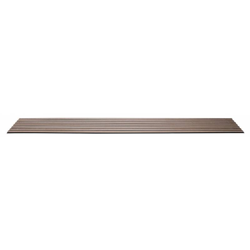 Panneau tasseaux bois 250 x 30 x 1cm - Lamelles chêne clair véritable fond noir - 0,75m² - 4