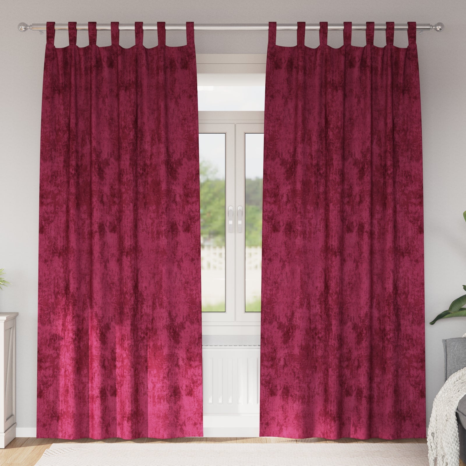 Zasłony z weluru 2 pcs czerwone wino 245 x 140 cm Aksamit vidaXL