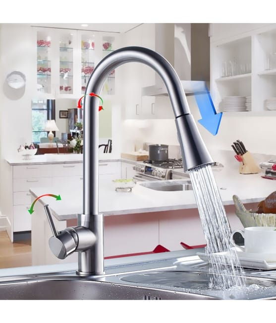 Miscelatore Rubinetto Lavello Bagno Lavabo Cromo Maka Canna Alta Rubinetteria Da Bagno Cucina - Foto 10