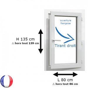 Fenêtre PVC Oscillo-battante Double Vitrage - Blanc - Dimensions Multiples
