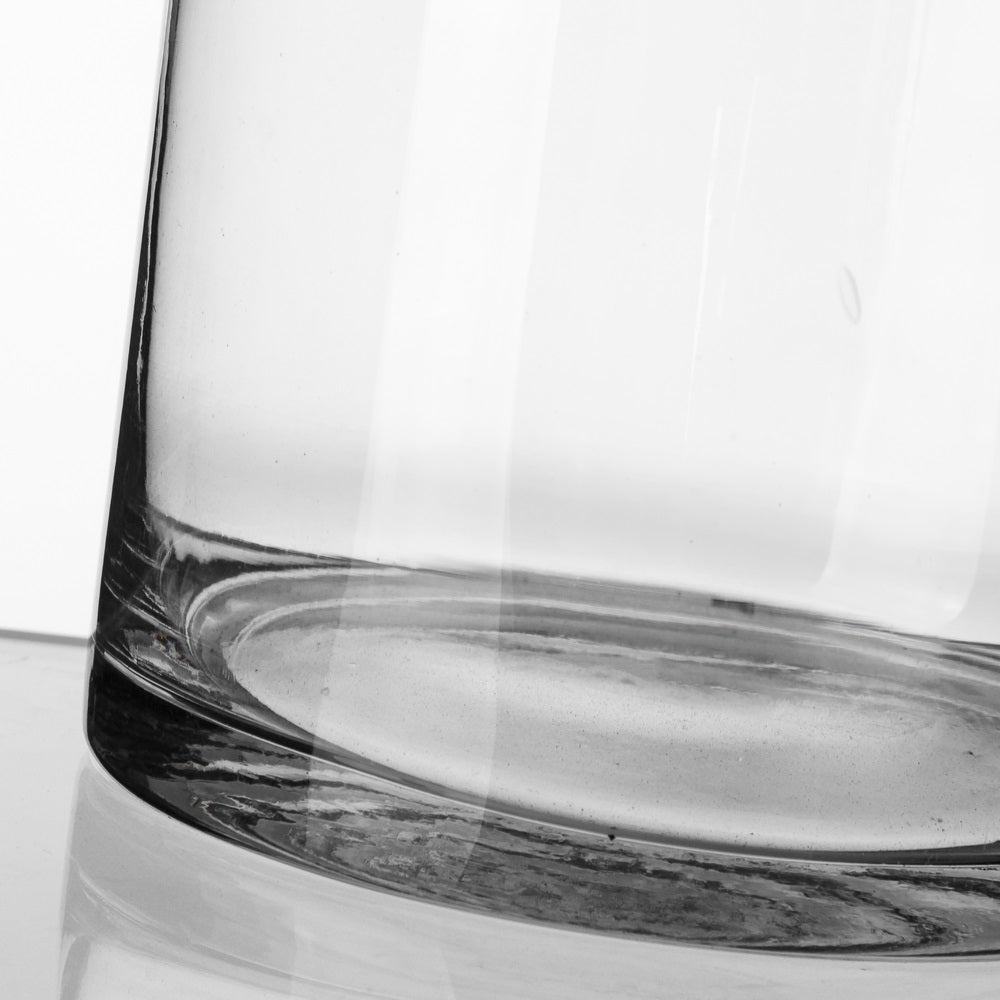 Vase cylindrique en verre transparent - 2