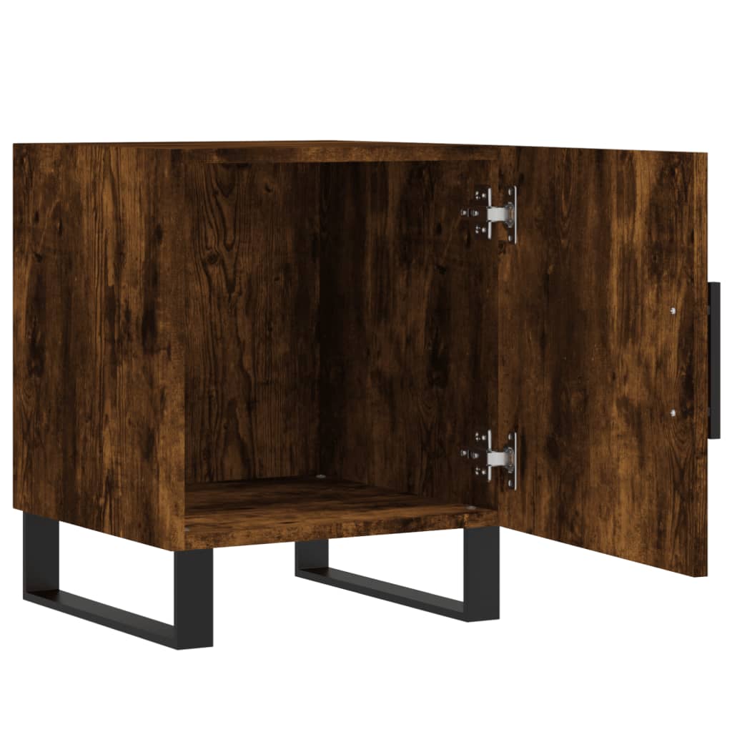 Maison Exclusive - Tables de chevet 2 pcs chêne fumé 40x40x50 cm bois d'ingénierie - 5