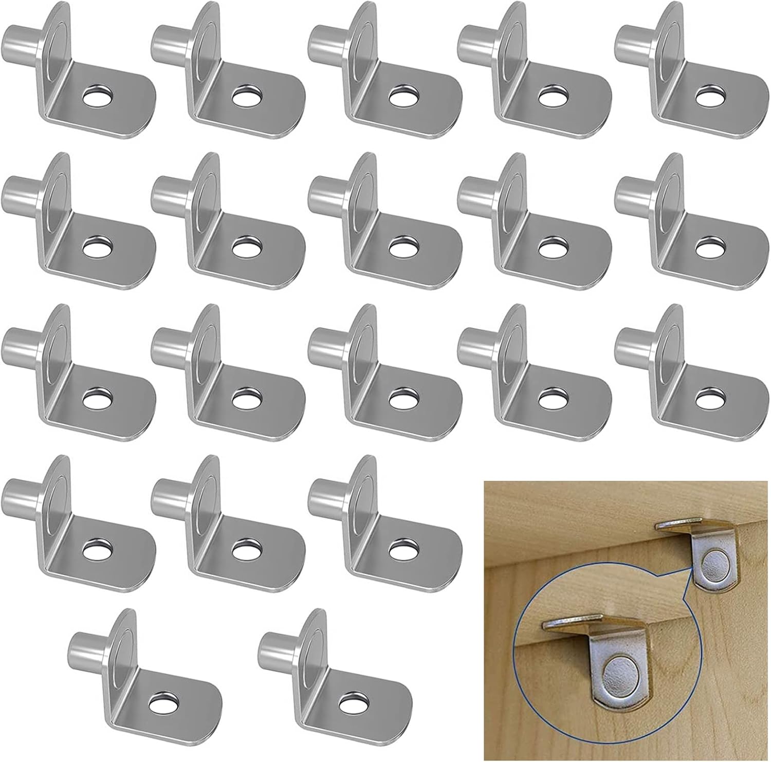 Zestaw sztuk wsporników półek metalowych mm do szafek kuchennych w kształcie litery L kątownik kołek do półek z niklowanego żelaza kołek do półek