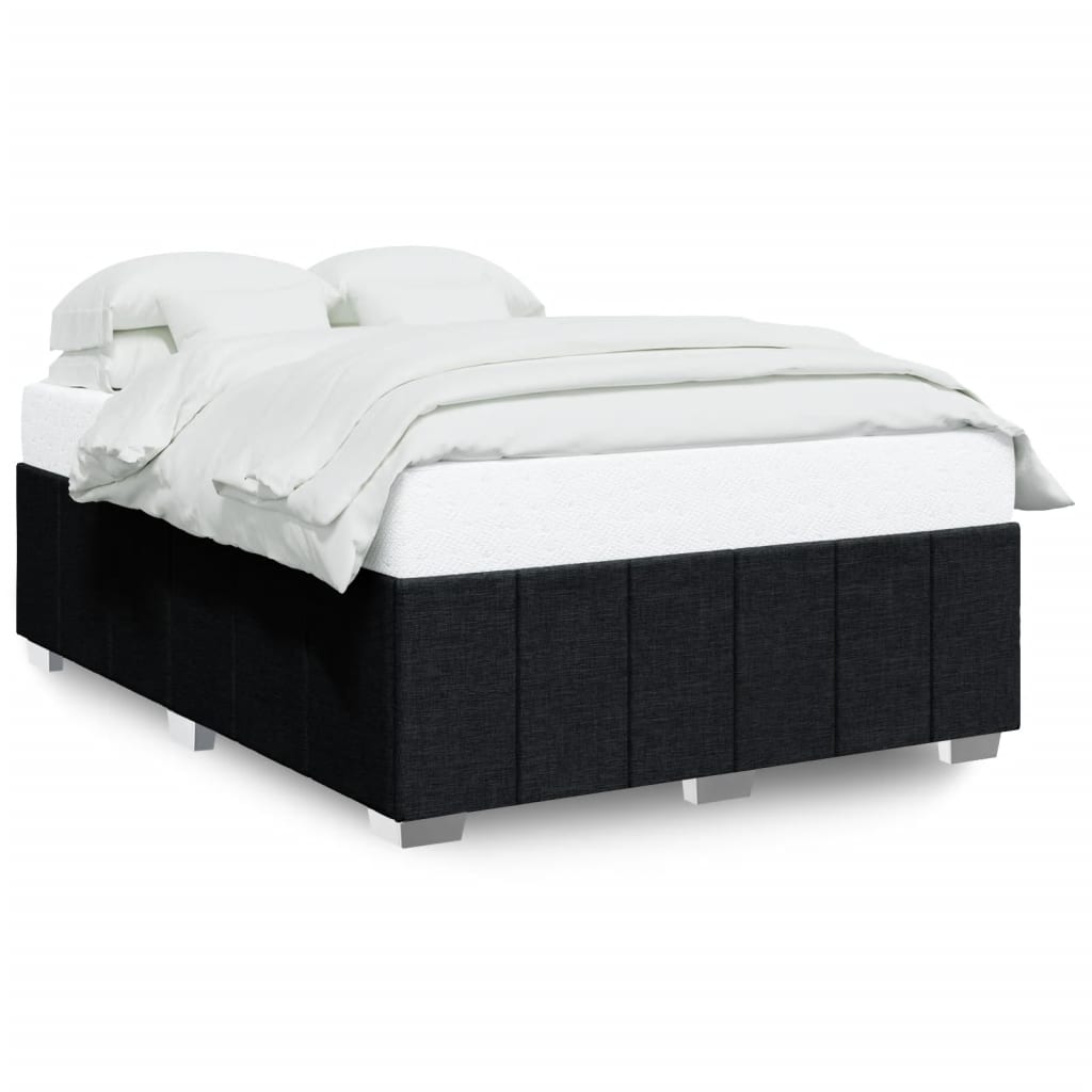 Cadre de lit sans matelas, tissu noir, pour la chambre, 160 × 200 cm - 2