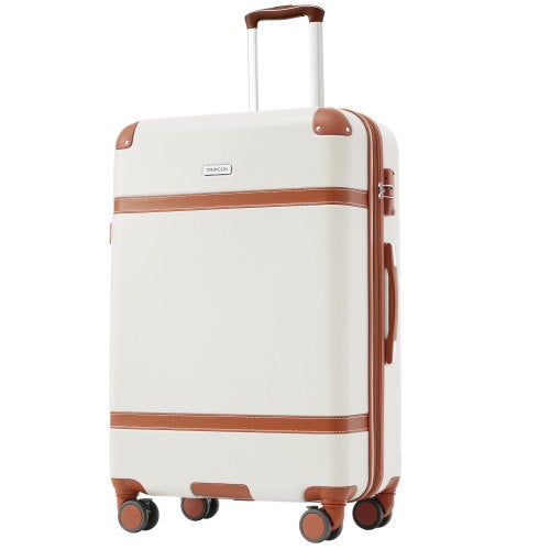 Valise coque rigide ABS crème 4 roues cabine bagage à main