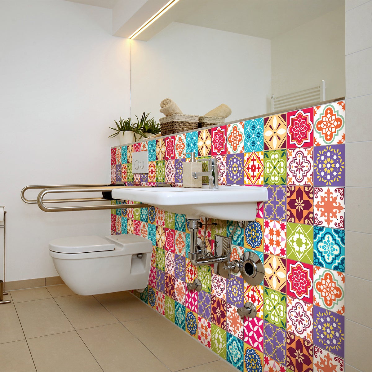 24 adesivi piastrelle di cemento azulejos bastiano - Sticker adesivo - adesivi murali - 24stickers15x15cm - 5