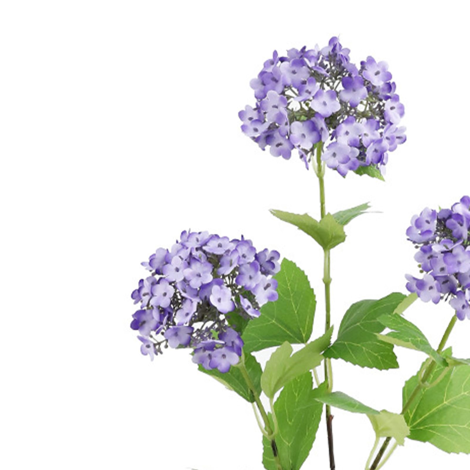 Hortensia artificiel réaliste, 3 têtes de fleurs, fleur de Simulation décorative pour la maison, le mariage et le bureau (violet) - 8
