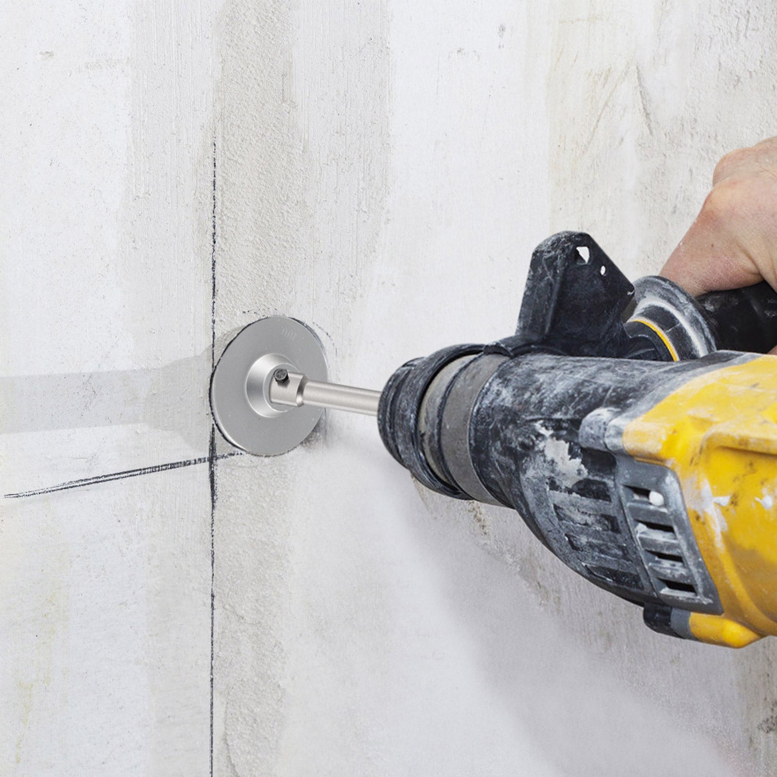 Scie Cloche VEVOR 5PCS Coffret de Scie Trepan 30mm 40mm 65mm 80mm 100mm Trepan Beton en Acier Carbone 2 Meches 2 Bielles SDS PLUS SDS MAX Accessoires - 8