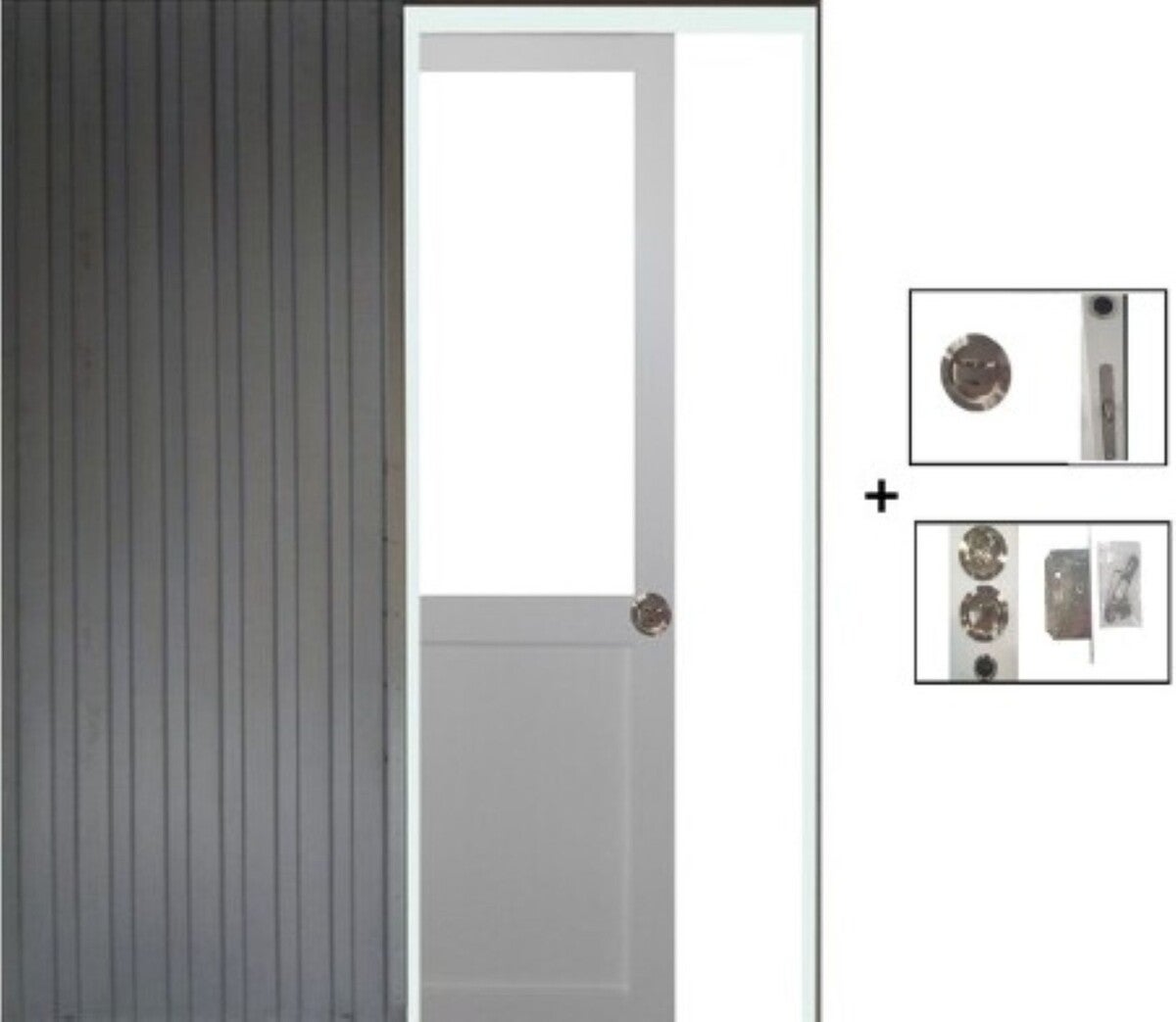 Porte Coulissante Atelier Blanc H204 X L83 Sans Meneau, Galandage Gd ...