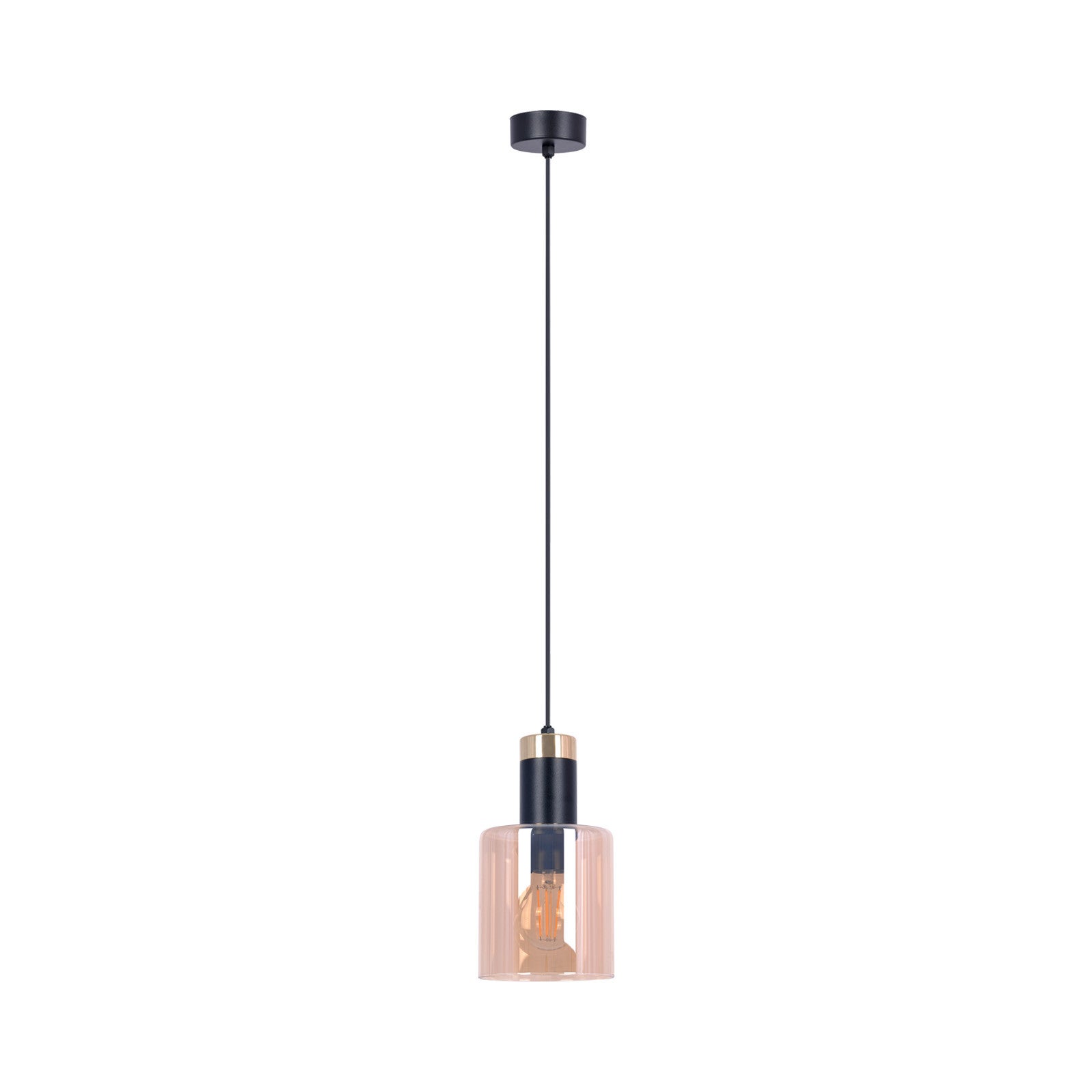 Lampa wisząca Kalpa czarno-złota-bursztyn 1xE27x40W dekoracyjna wym: 90 x 13 x 13 cm szkło Kaja