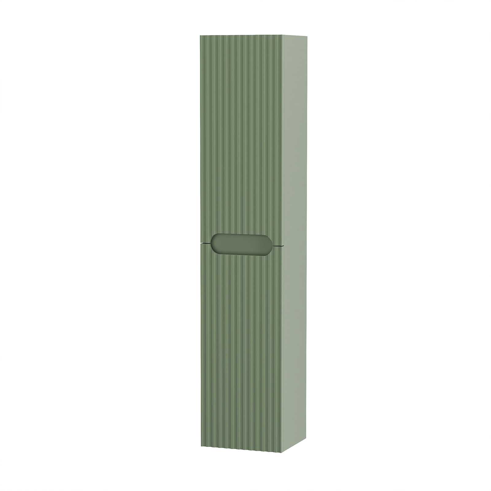 Colonne de salle de bain vert olive suspendu - Hauteur 120 cm - 2 portes - LEON - 3