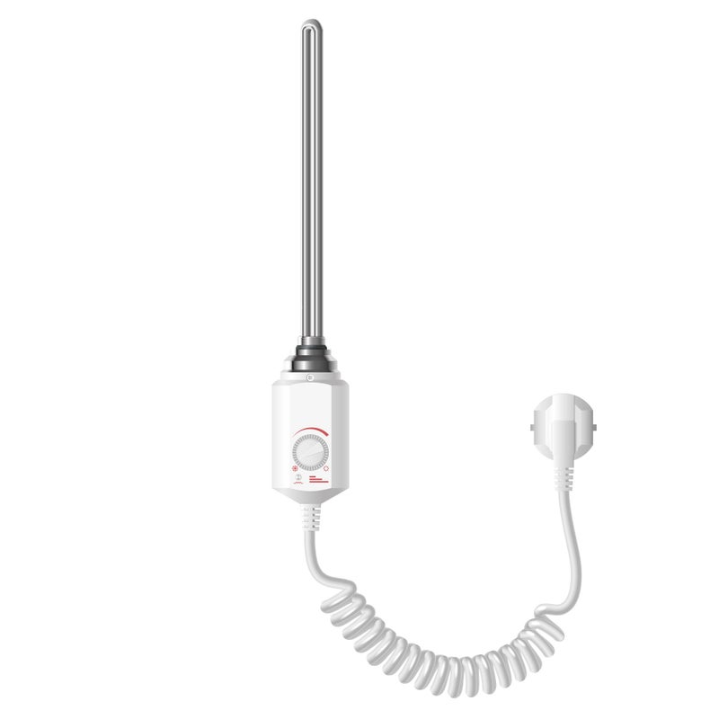 ECD Germany Element Grzejny Wklad Grzewczy 1200W Z Termostatem Elektroniczny Regulator Temperatury Do Grzejników Lazienkowych - 1/2" - Bialy - St