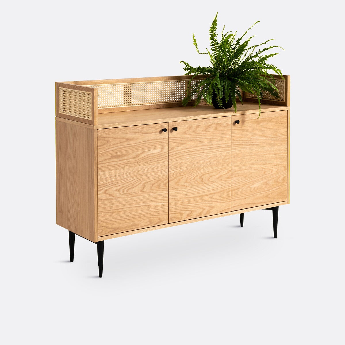 Buffet pin massif et cannage Gabin - Naturel - taille unique | Leroy Merlin