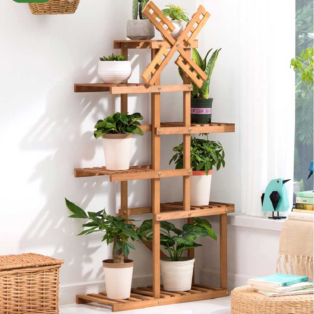 VIAGDO Scaffale da bagno in bambù con 4 ripiani, libreria, scarpiera, balcone e fiori, in bambù, multifunzionale, per piccoli spazi, 48 x 32 x 110 cm