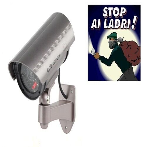 2 Telecamere CCTV Finte Con LED Lampeggiante – Dissuasore Elpine 31036C – Funziona A Batterie