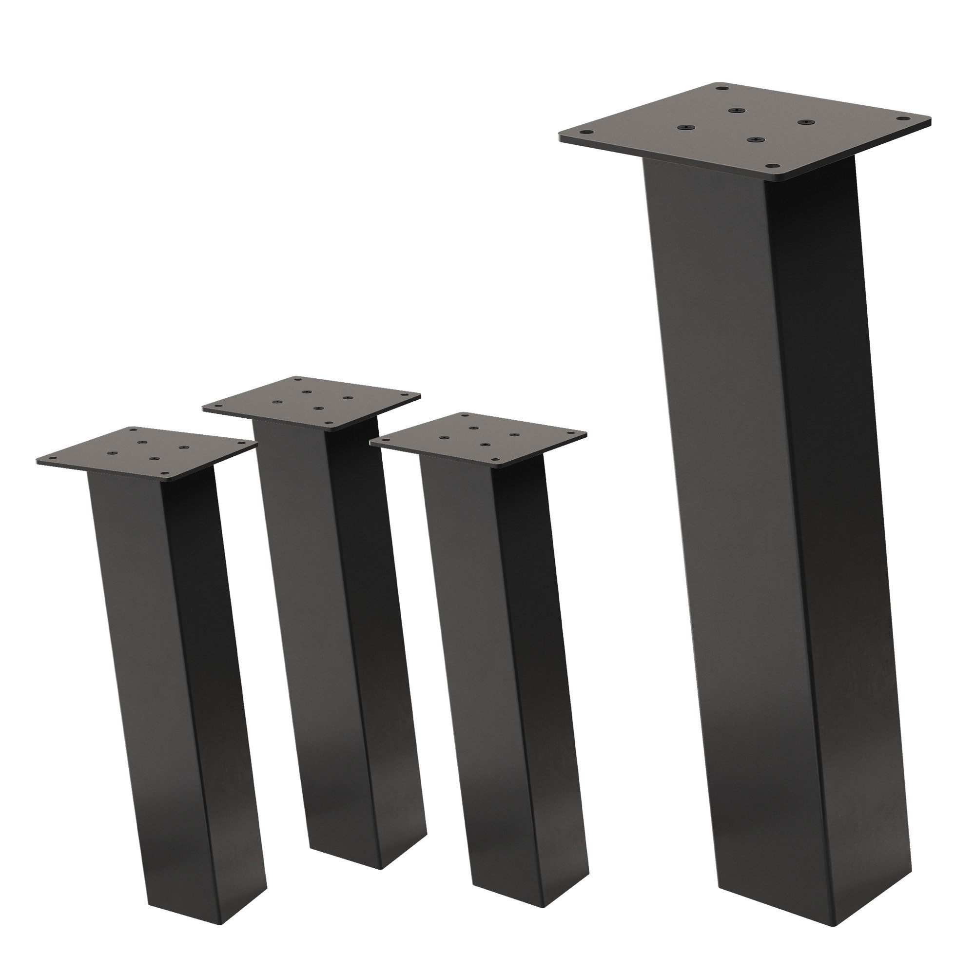 ML-Design zestaw 4 nóg meblowych 42 cm ciemnoszary stal lakierowana proszkowo kwadratowy profil 8x8 cm kąt 96° i-kształt do stolików kawowych i ław