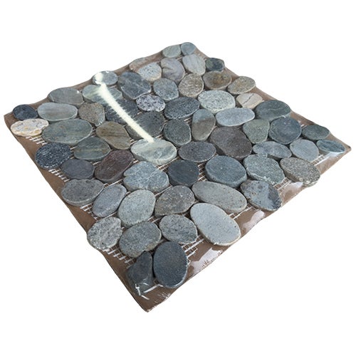 Mosaïque galet scié sol/mur en marbre rivière - Vendu par filet de 30 x 30 cm - C-NEGOCE - 5