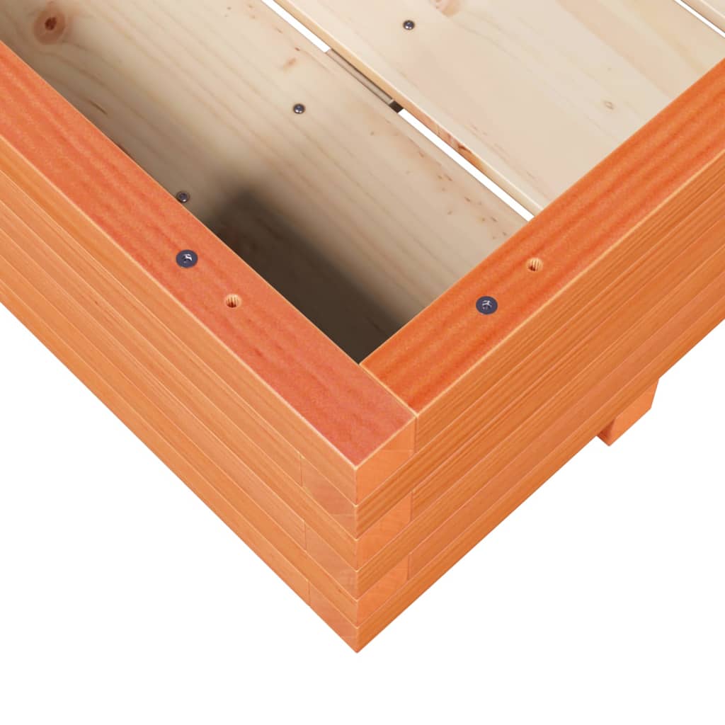 Jardinière bac lit surélevé plantes fleurs terrasse jardin cire 110 x 110 x 26,5 cm bois de pin massif marron 02_0038426 - 5