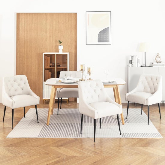 Chaises de salle à manger modernes avec assises en cuir, coussins d ...