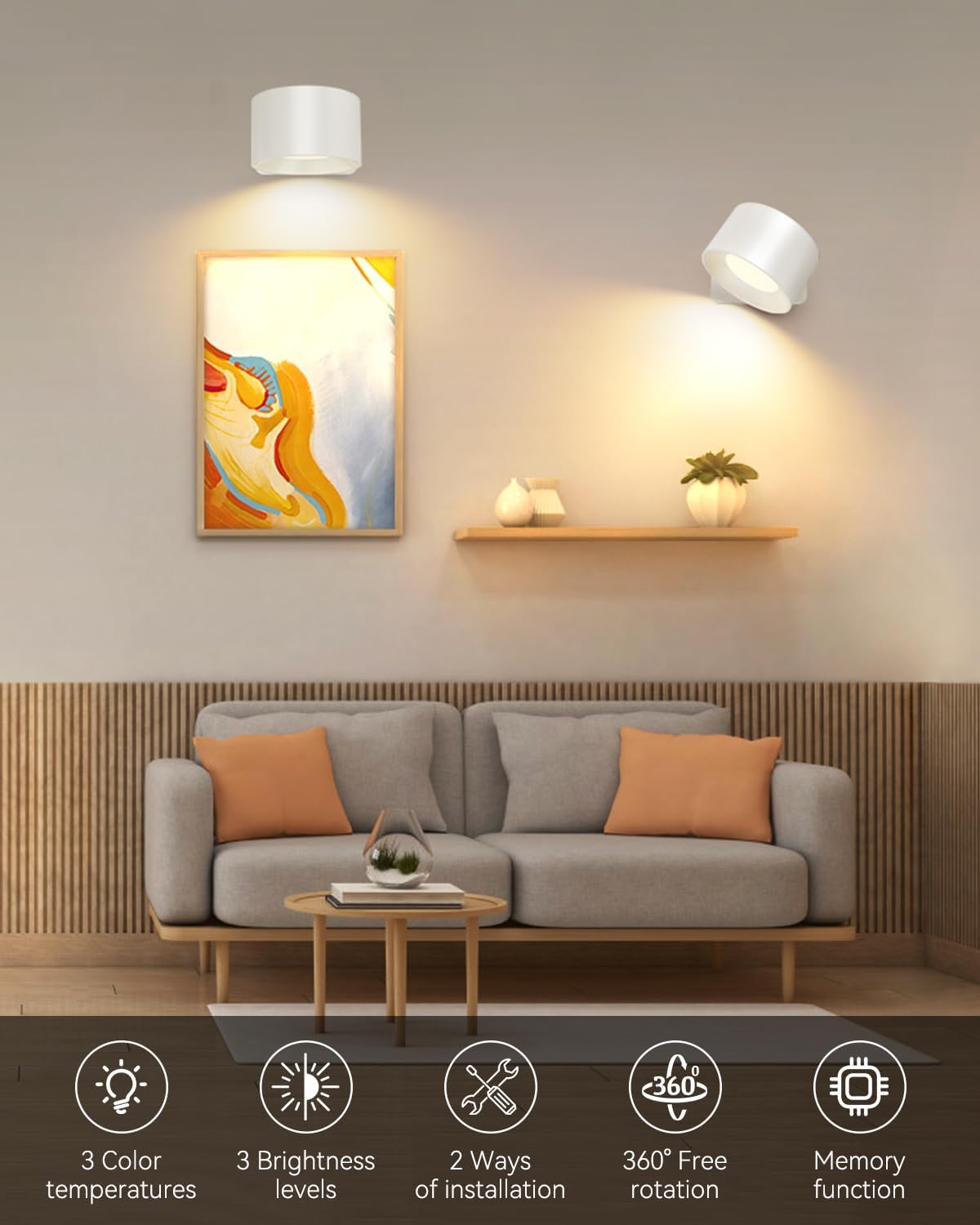 Lámpara De Pared Recargable Con Carga USB, Luz LED Nocturna, Luz De Pared Con Sensor De Movimiento Humano, Aplique Giratorio Magnético, Iluminación Inddor - AliExprs 39