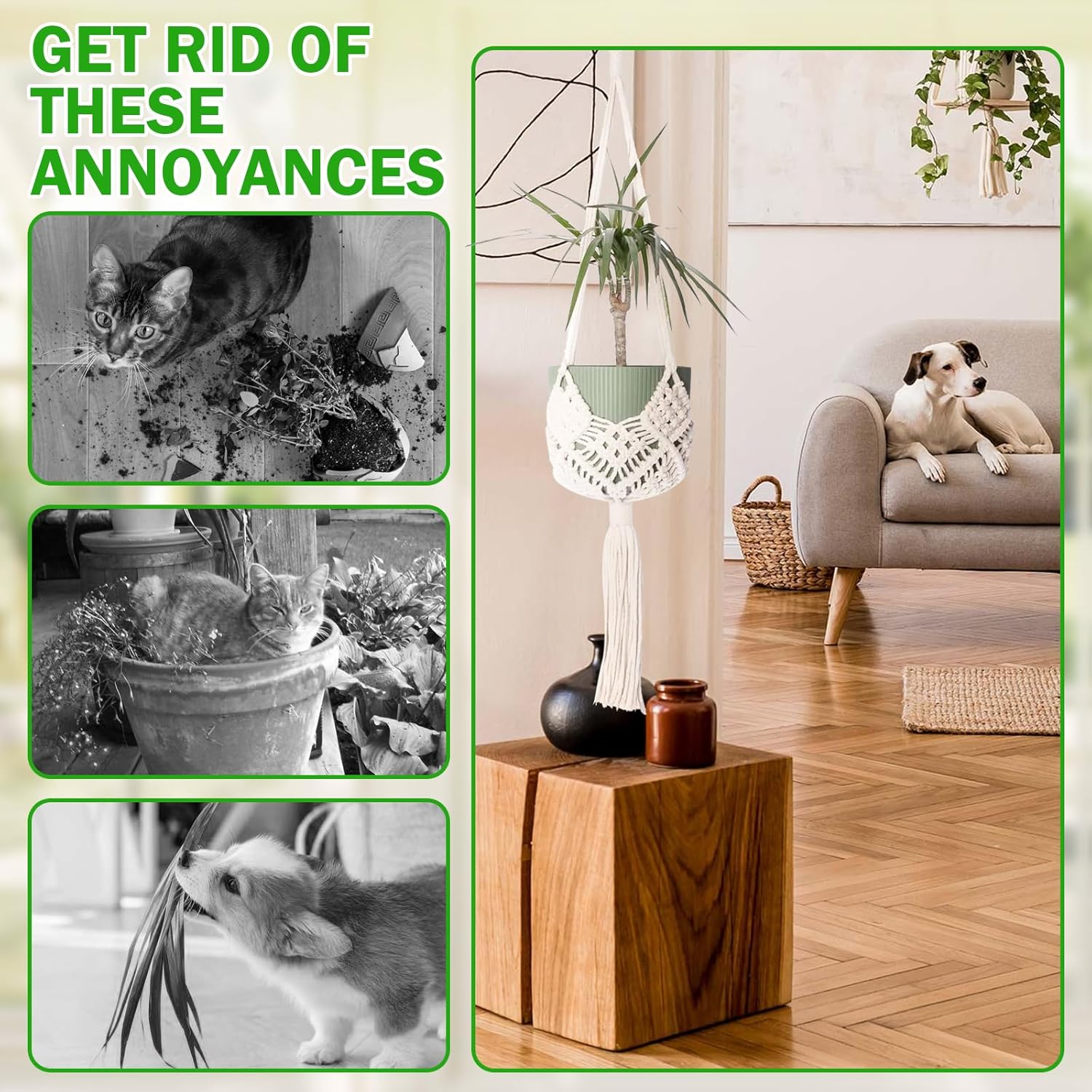 4 Pièces Suspension Macramé pour Plante Macramé Plante Suspension Tissés à La Main pour Décoration de la Maison Jardinage - 4