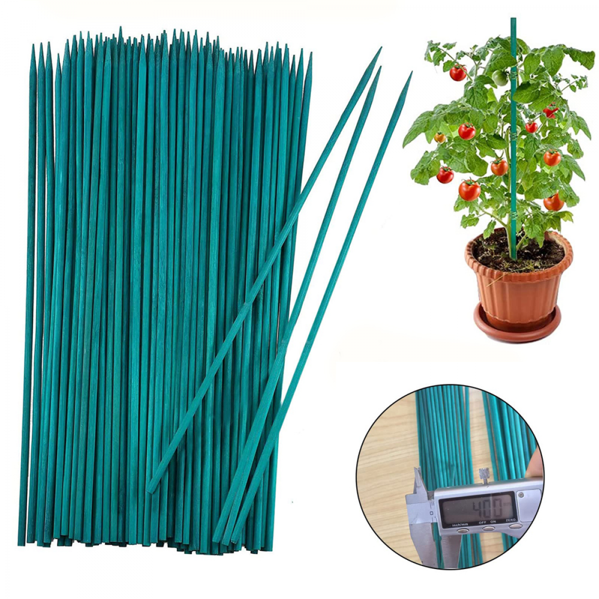 Drewniane tyczki ogrodowe o długości cm zielone bambusowe tyczki do roślin drewniane tyczki do kwiatów tyczki i podpory do roślin doniczkowych sztuk