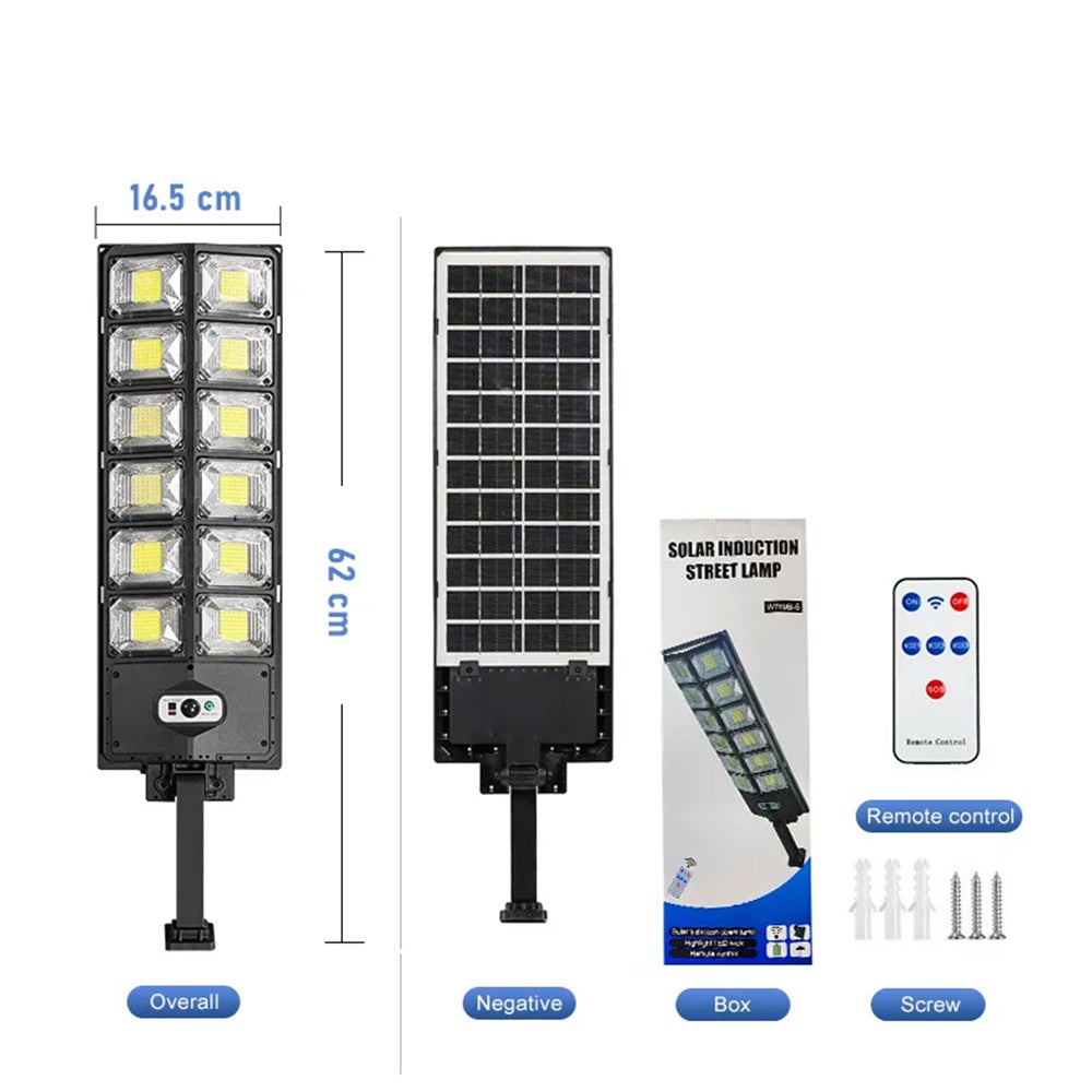 Luz solar superbrillante de 1008 LED, potente luz solar con sensor de movimiento, luz de calle solar para exteriores y jardín. - 8