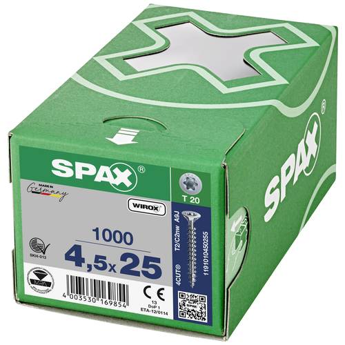 Vis à bois aggloméré SPAX tête fraisée empreinte Torx entièrement filetée revêtement WIROX 45x20mm boîte de 1000p - 3