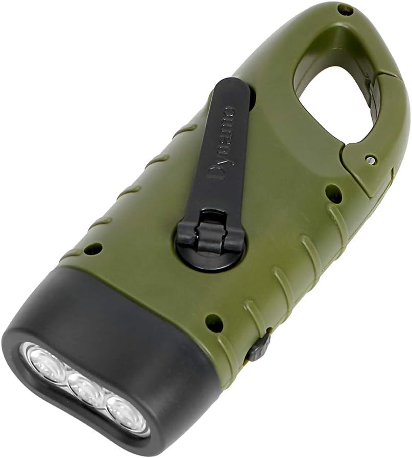 Torcia LED portatile alimentata a energia solare con generatore a manovella, adatta per campeggio, alpinismo e attività in tenda. - 4