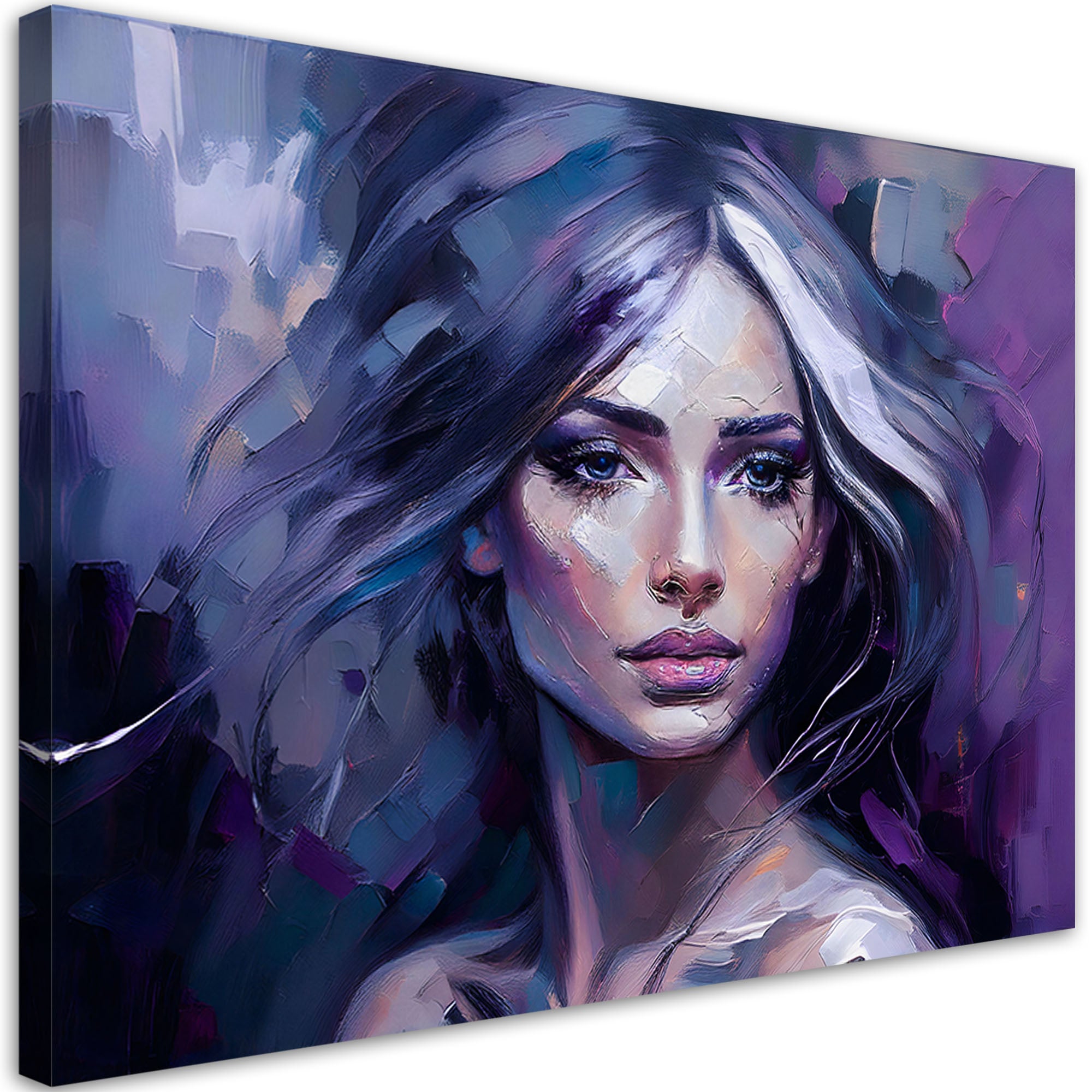 Obraz na płótnie, Kobieta Glamour Fioletowy 60x40