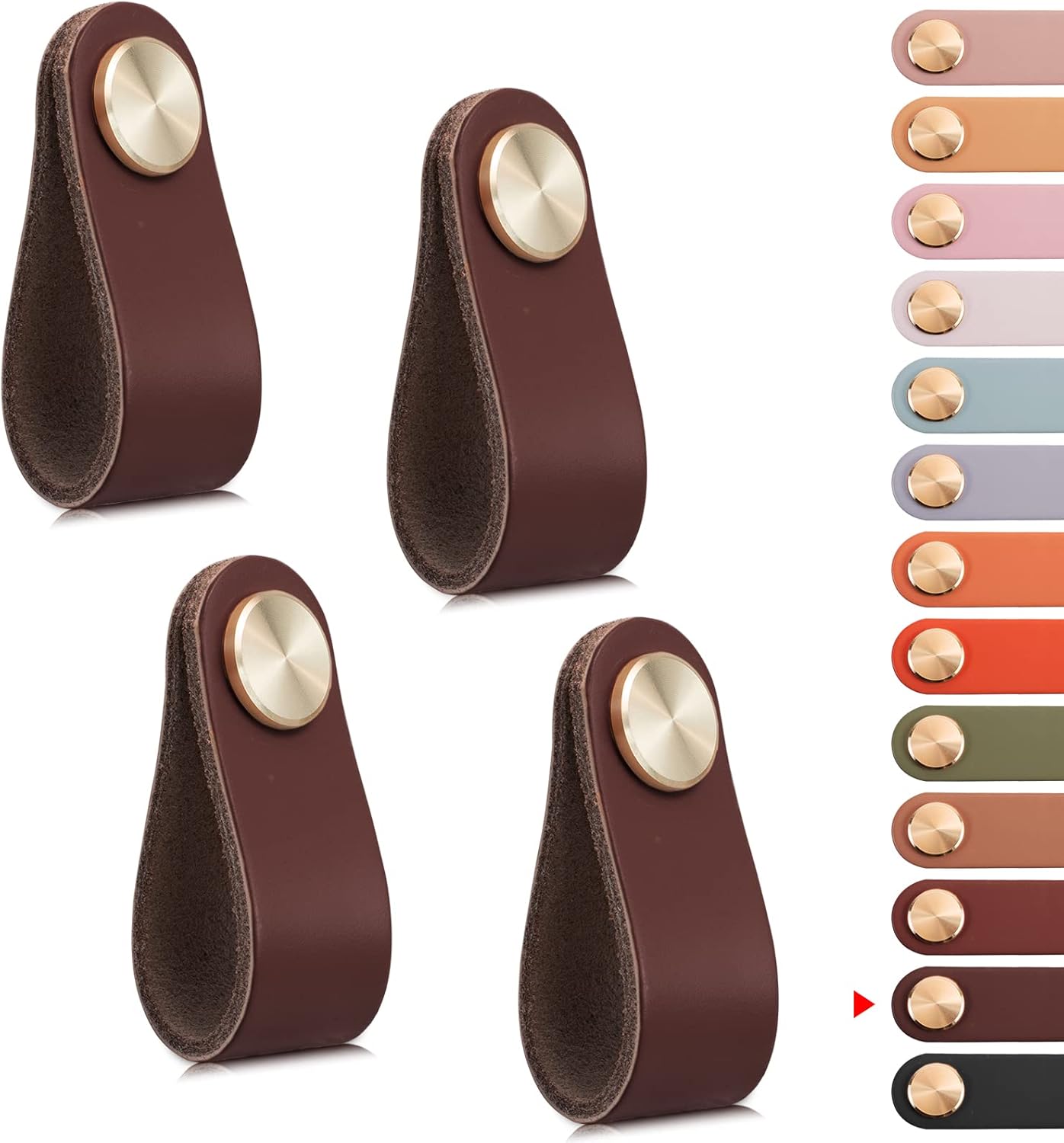 Maniglie In Pelle Per Mobili - Set Da 2 Pomelli Eleganti Per Armadi E Cassetti - Foto 4