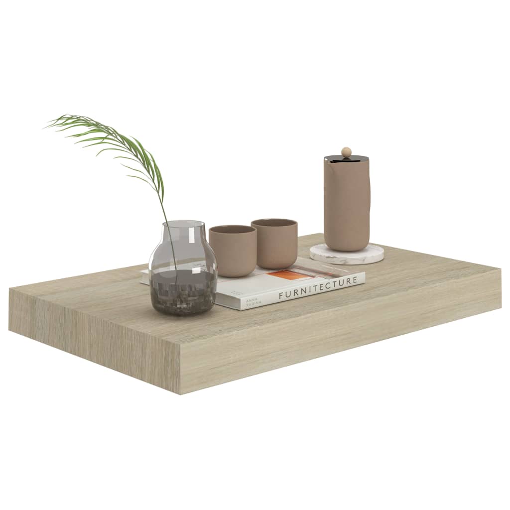 étagères murales flottantes 2 pcs chêne 40x23x3,8 cm MDF - 3